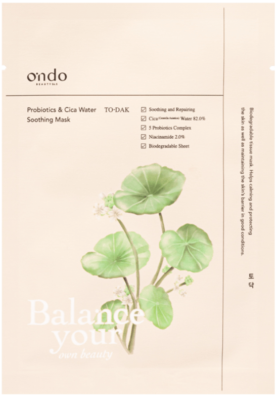 Ondo Probiotics &amp; Cica Water Soothing Mask To-Dak - Auryn Skin