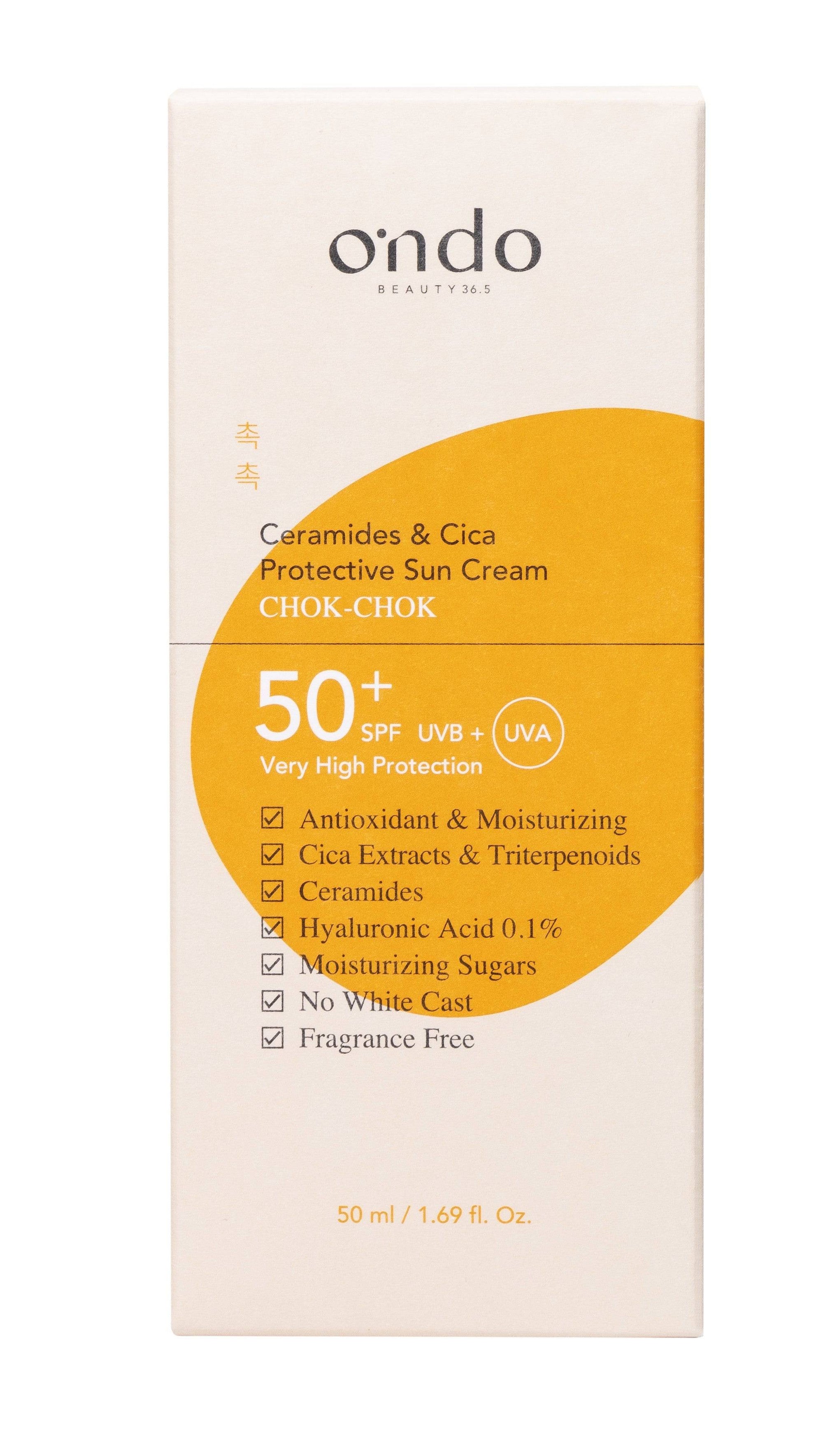 Ondo Ceramides & Cica Protective Sun Cream - Auryn Skin